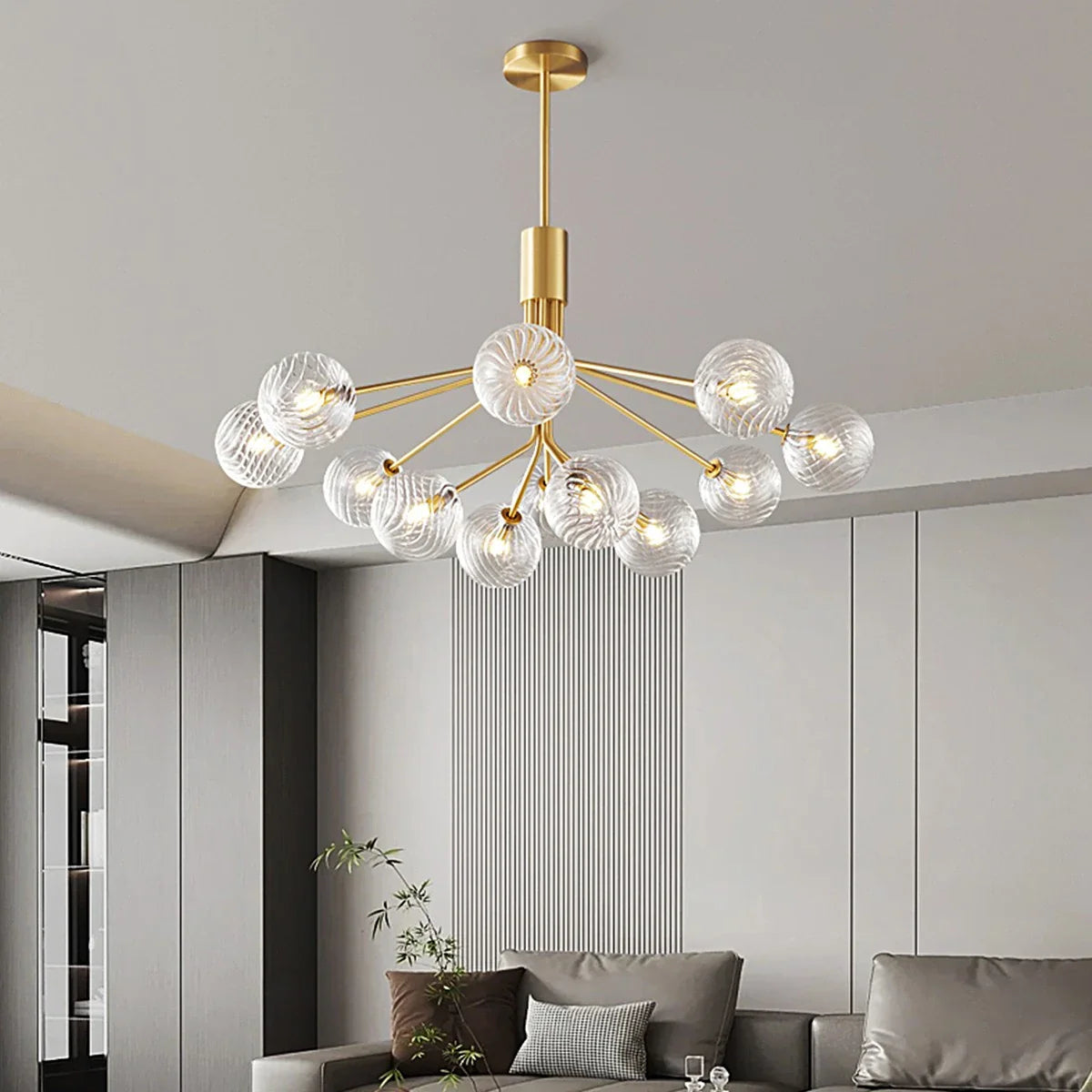 Feyran All Copper Magic Bean Glass Chandelier