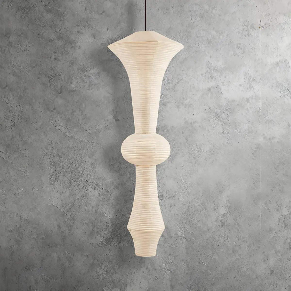 Feyran Washi Paper Corner Pendant Light for High Ceilings