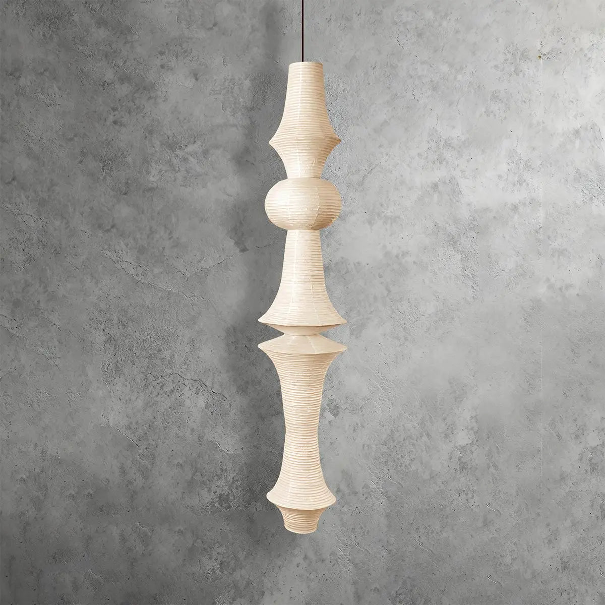 Feyran Washi Paper Corner Pendant Light for High Ceilings