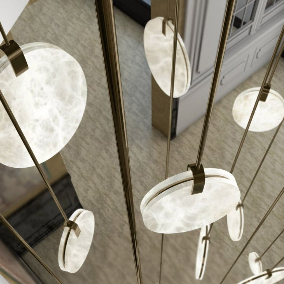 Alabaster Disc Pendant Light-Pendant-Feyran-D 9.8''-Feyran