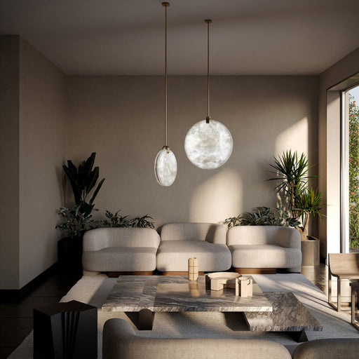 Alabaster Disc Pendant Light-Pendant-Feyran-D 9.8''-Feyran