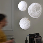 Alabaster Hemisphere Wall Sconce rbrights
