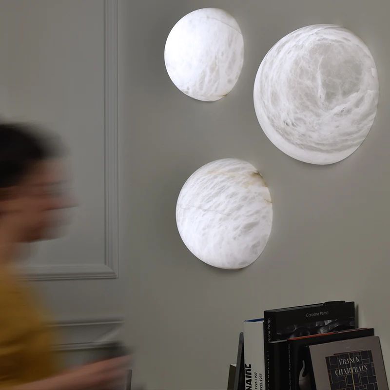 Alabaster Hemisphere Wall Sconce rbrights