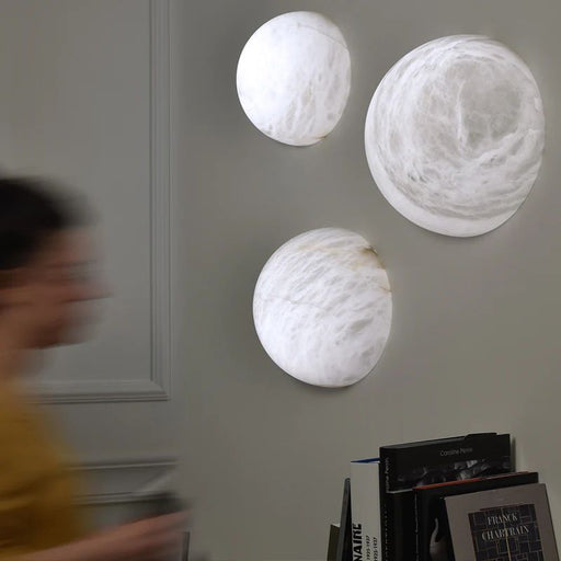 Alabaster Hemisphere Wall Sconce rbrights