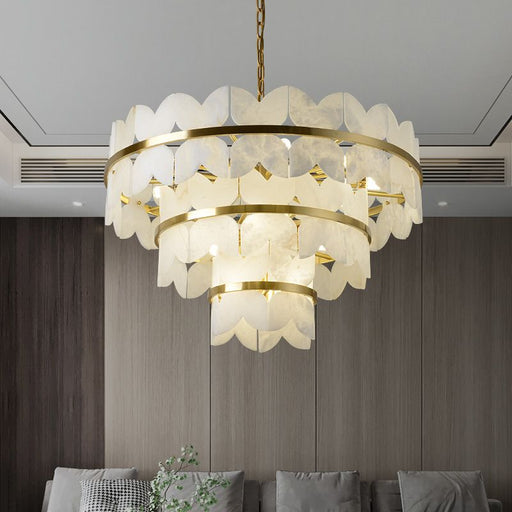 Alabaster Multi-Layer Butterfly Round Chandelier 吊灯 rbrights