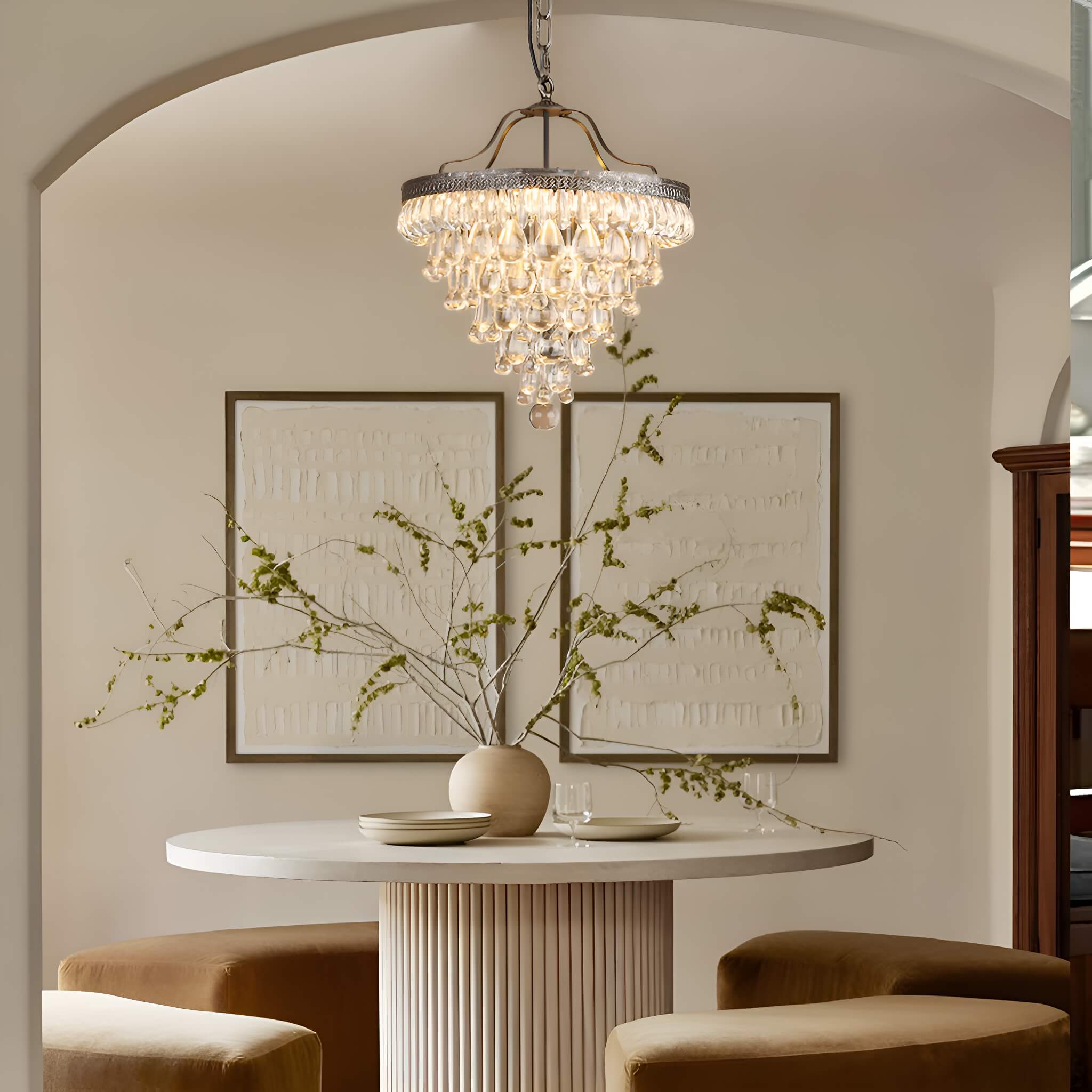 American Grape Crystal Chandelier Rustic dining room-1  | Feyran Lighting