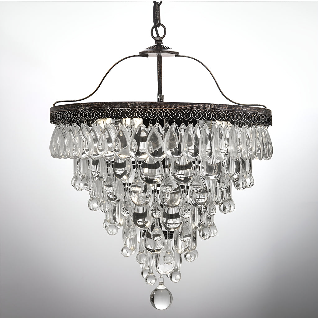 American Grape Crystal Chandelier Rustic front-view| Feyran