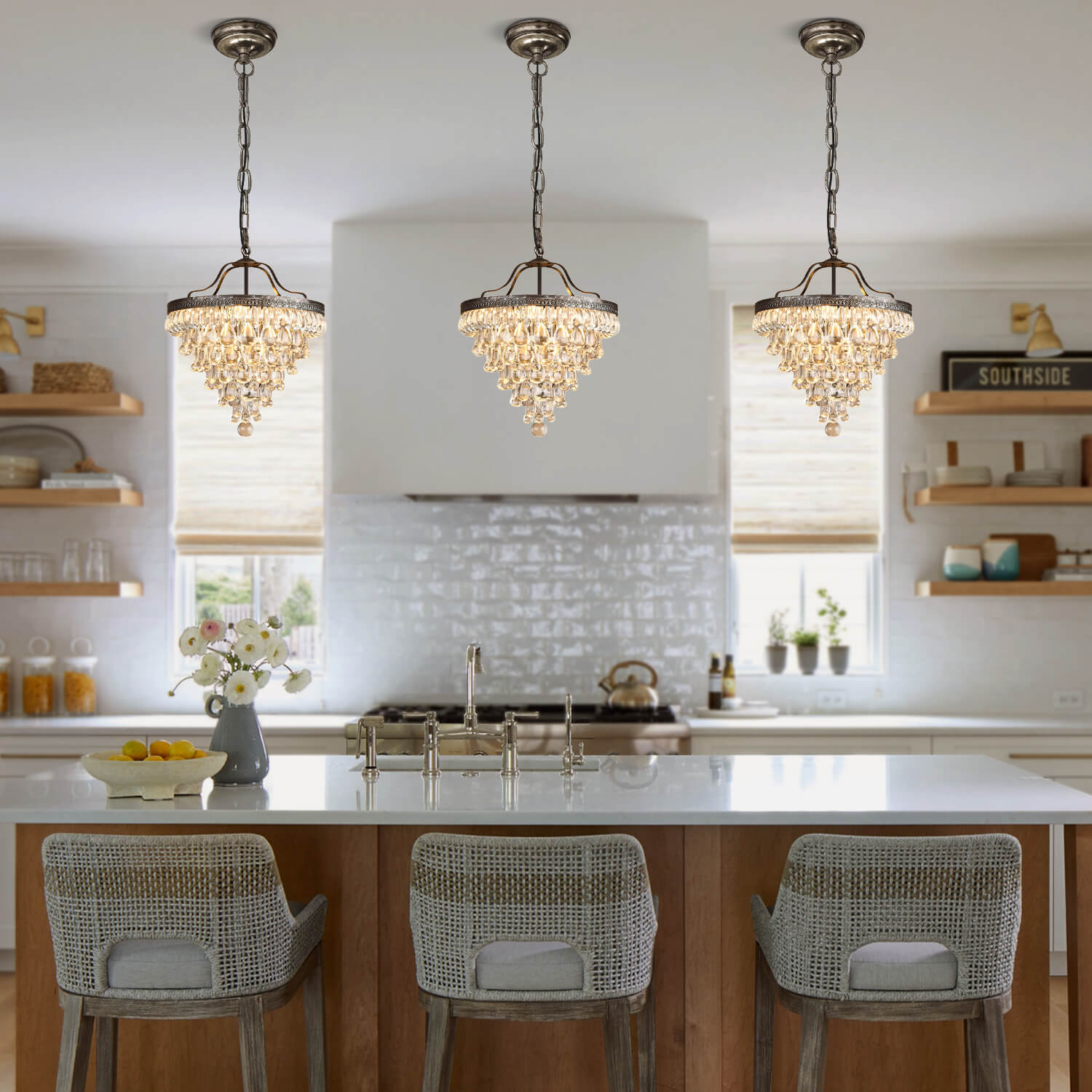 American Grape Crystal Chandelier Rustic kitchen-1| Feyran