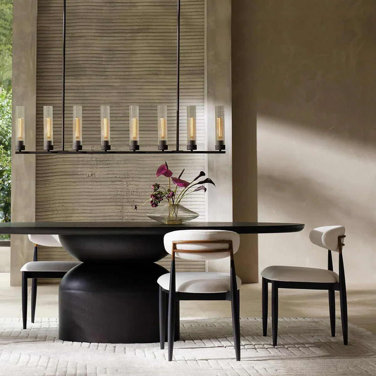Andreas Glass Linear Chandelier Lighting-Chandelier-Feyran-Black-5 Light-Feyran