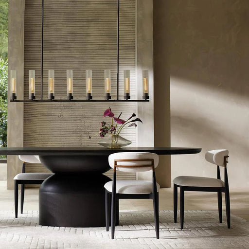 Andreas Glass Linear Chandelier Lighting-Chandelier-Feyran-Black-5 Light-Feyran