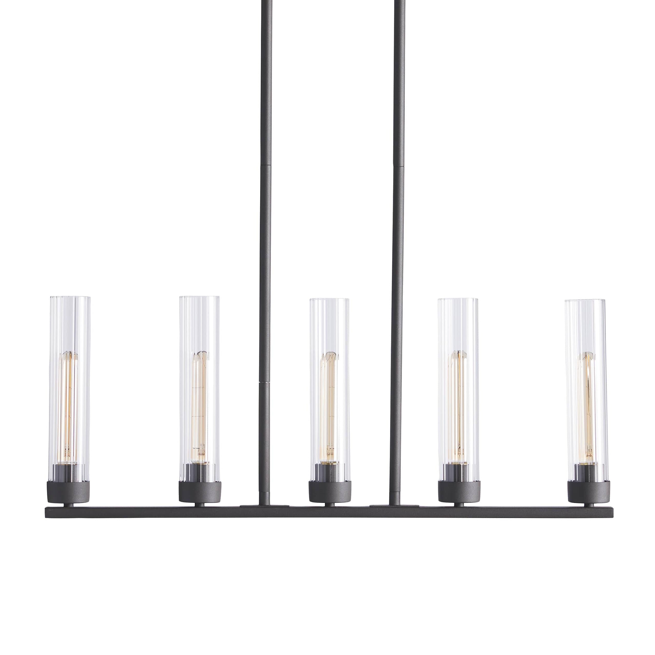 Andreas Glass Linear Chandelier Lighting-Chandelier-Feyran-Black-5 Light-Feyran