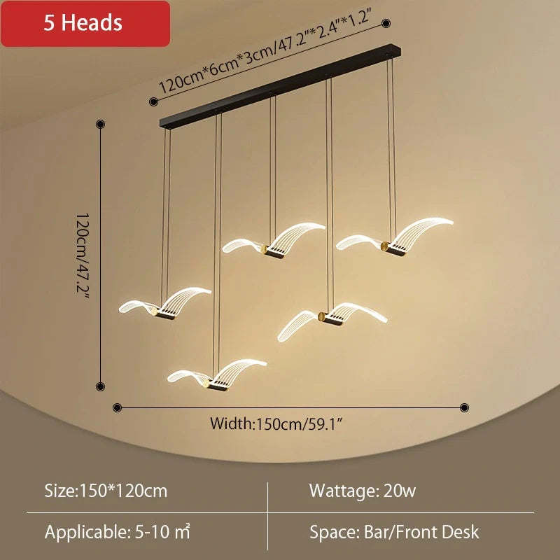 Feyran Light Luxury Art Seagull Pendant Lamp for Living Room