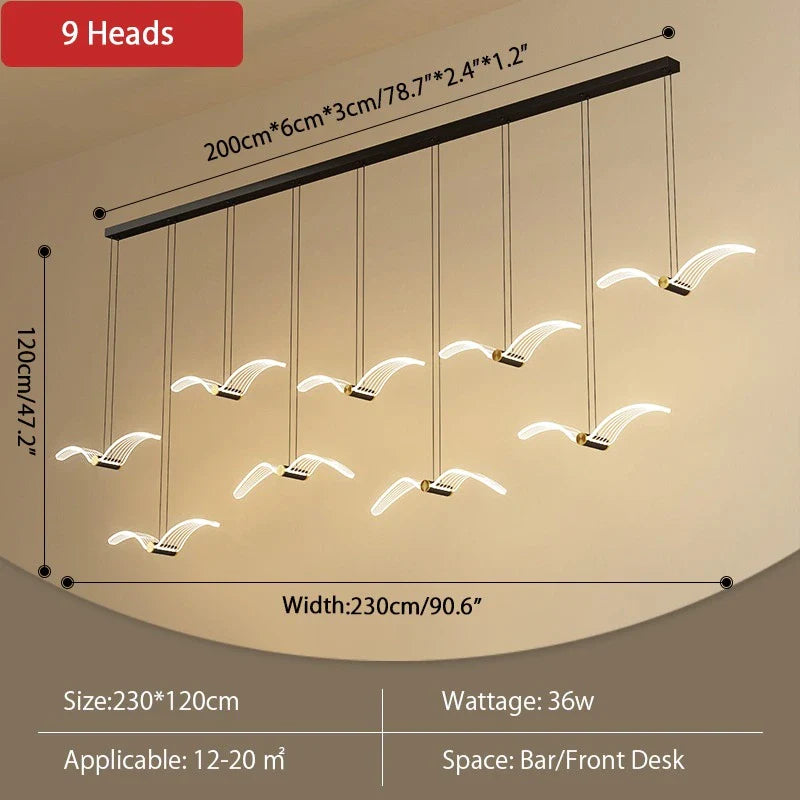Feyran Light Luxury Art Seagull Pendant Lamp for Living Room