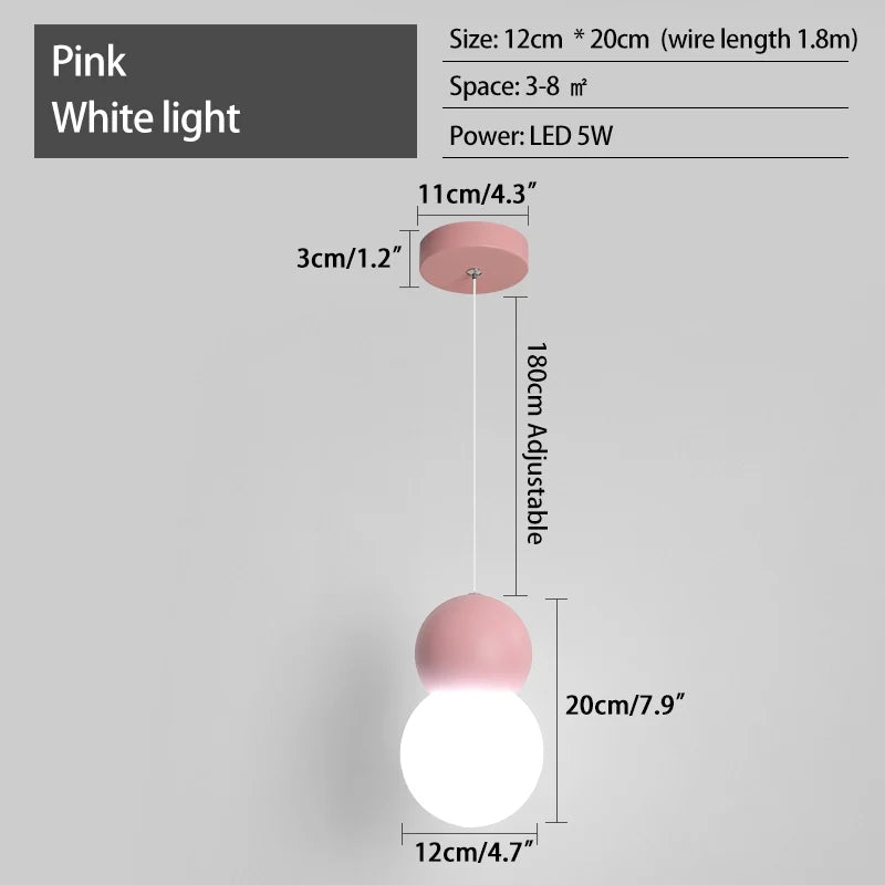 Feyran Cream Style Globe Pendant Light Small Bedside Lamp