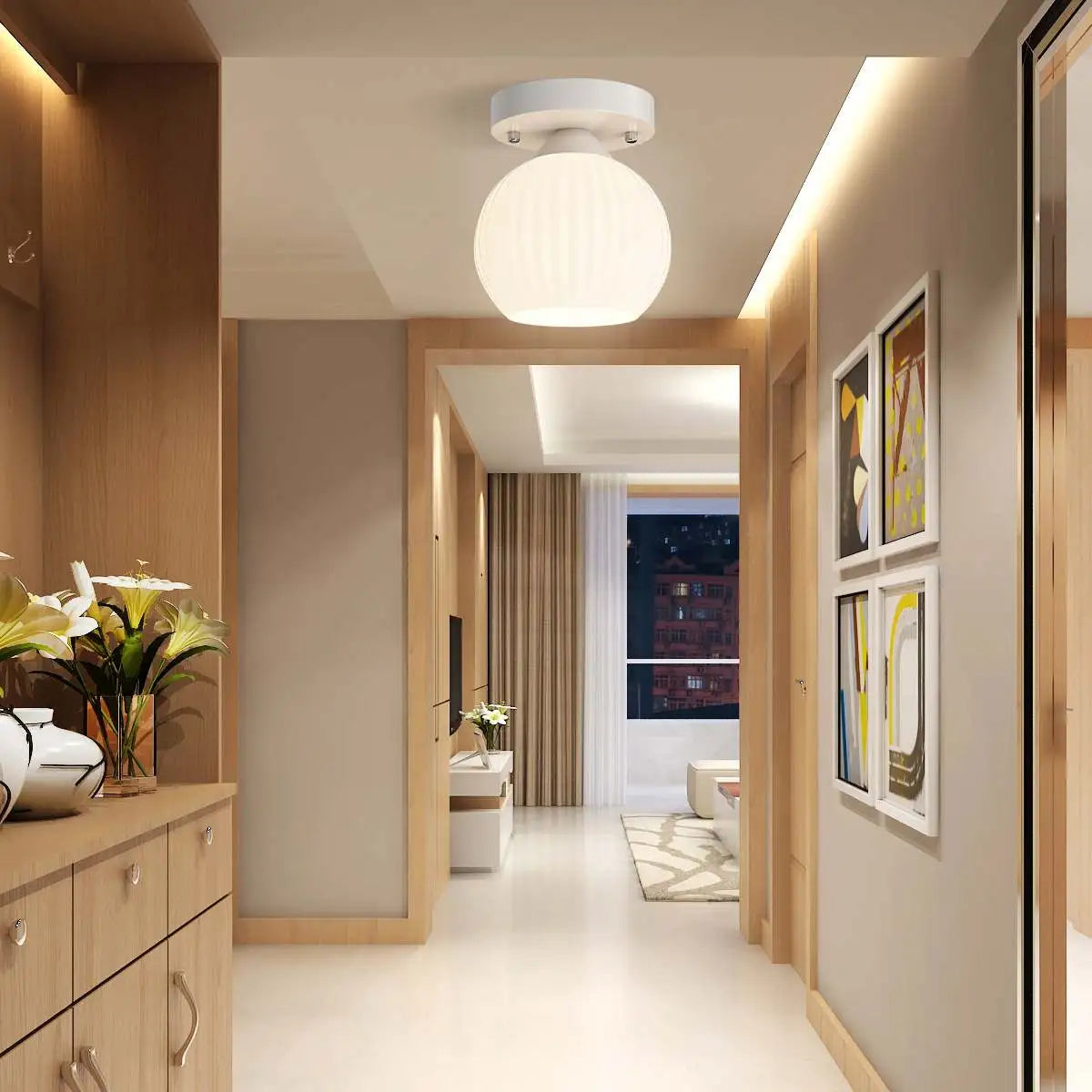 Feyran Lily Of The Valley Foyer Ceiling Light