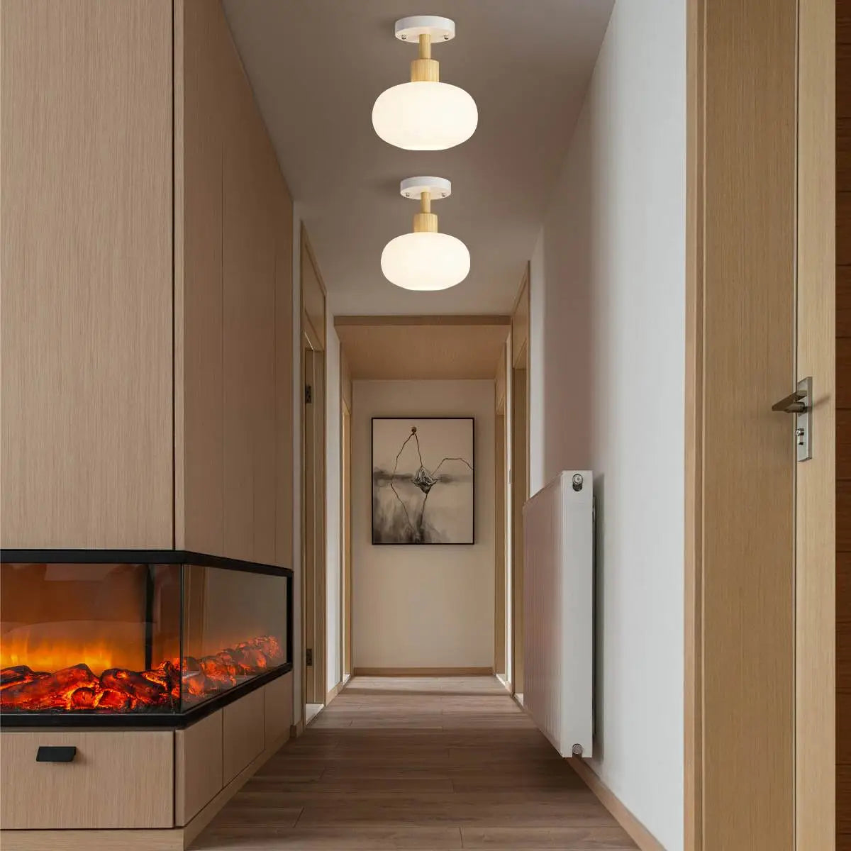 Feyran Nordic Modern Hallway Glass Ceiling Light