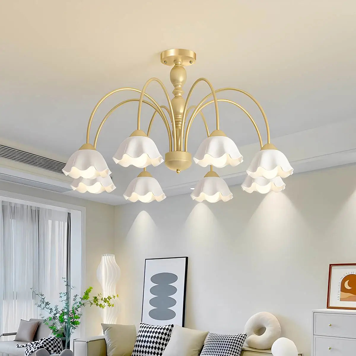 Feyran French Pastoral Style Flower Chandelier