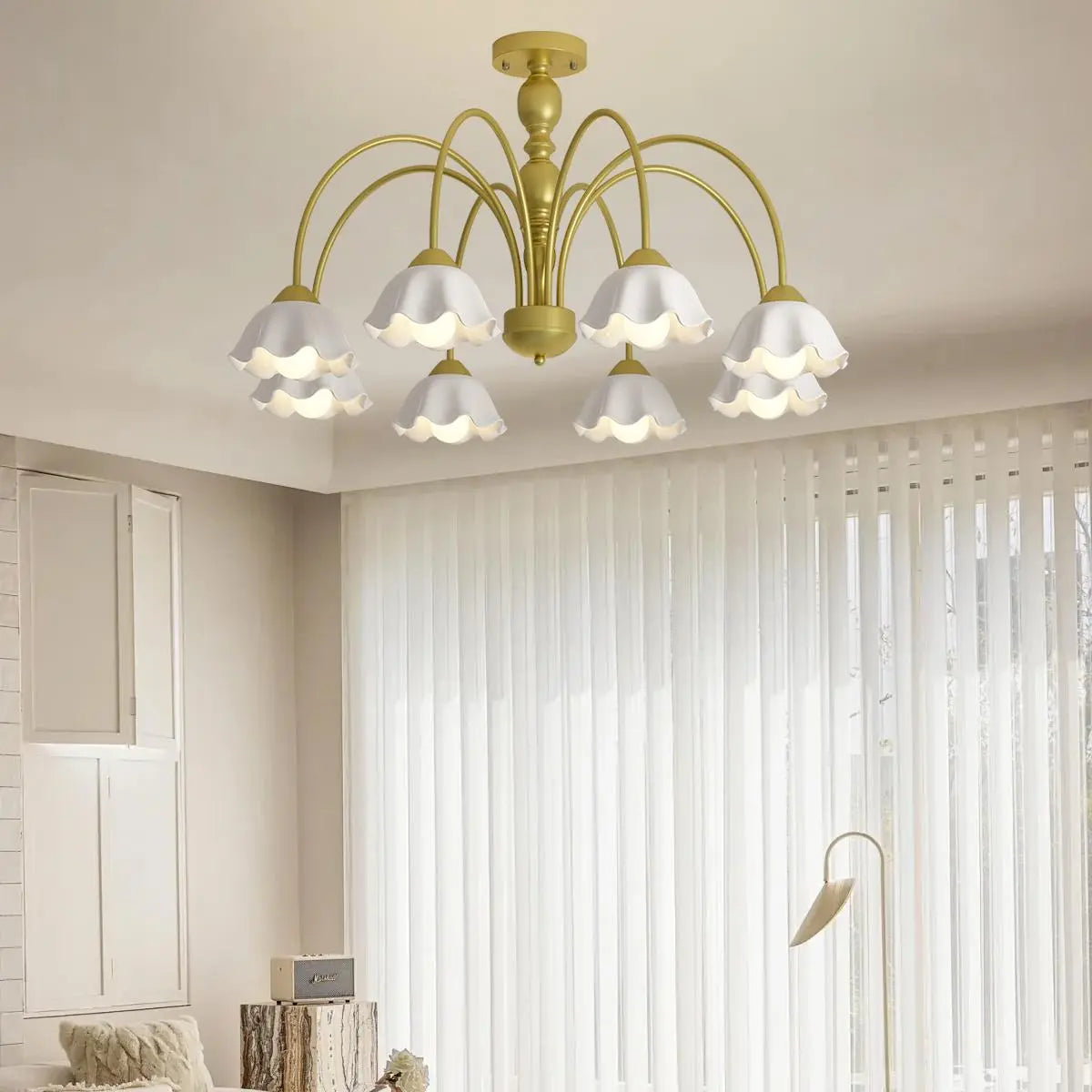 Feyran French Pastoral Style Flower Chandelier