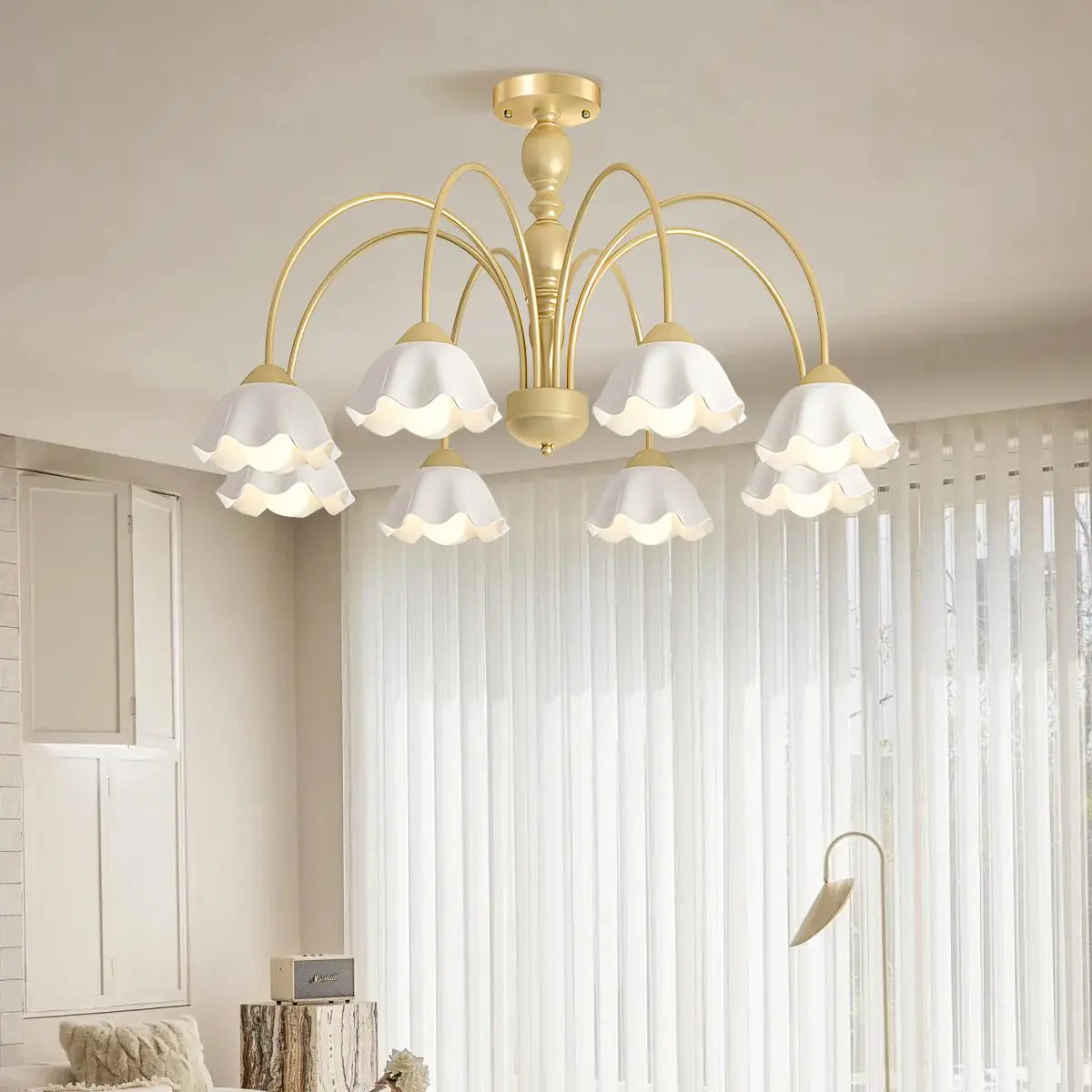 Feyran French Pastoral Style Flower Chandelier