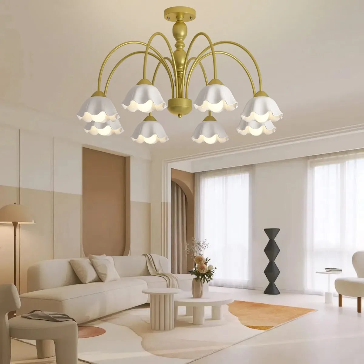 Feyran French Pastoral Style Flower Chandelier