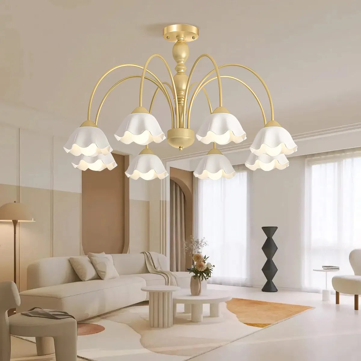 Feyran French Pastoral Style Flower Chandelier