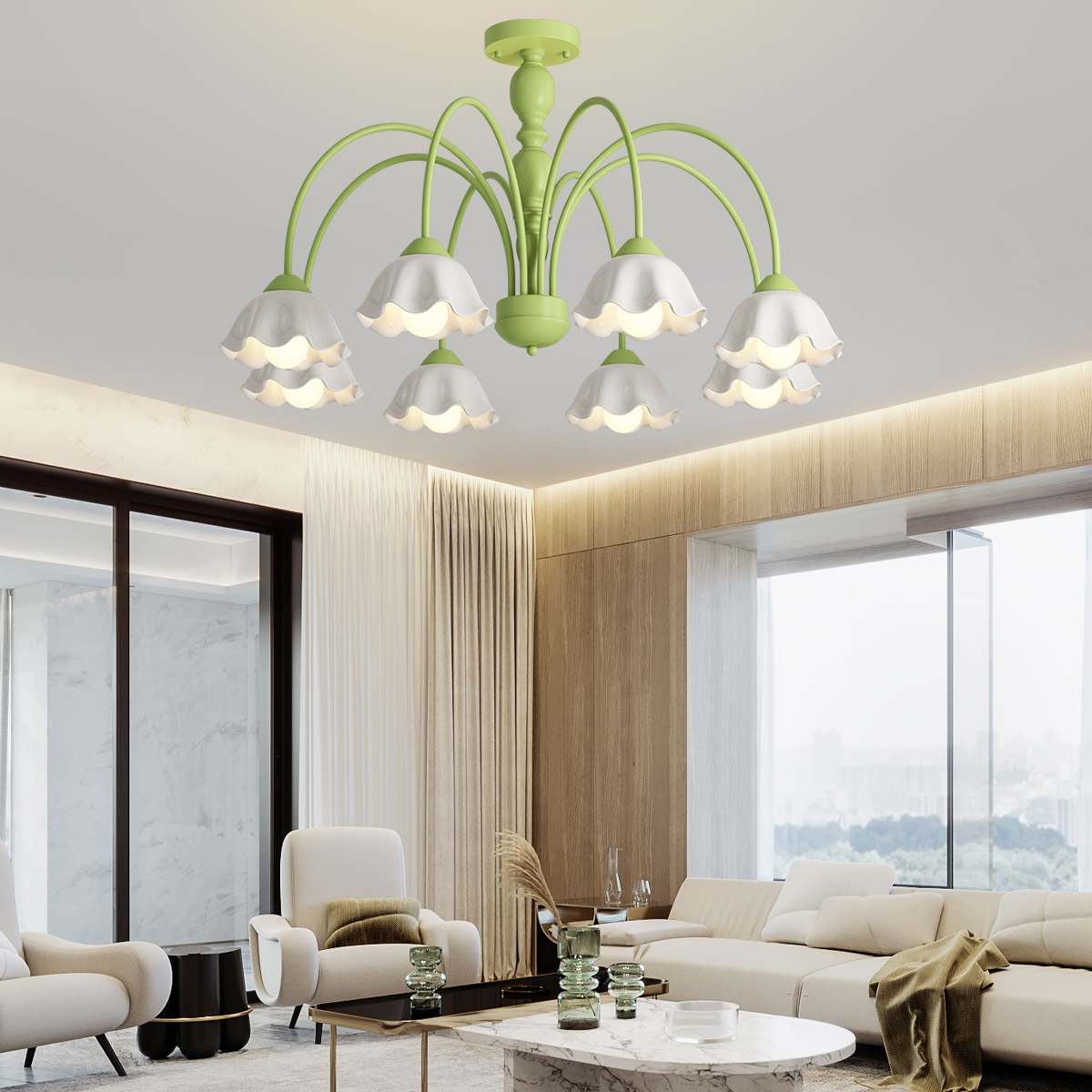 Feyran French Pastoral Style Flower Chandelier