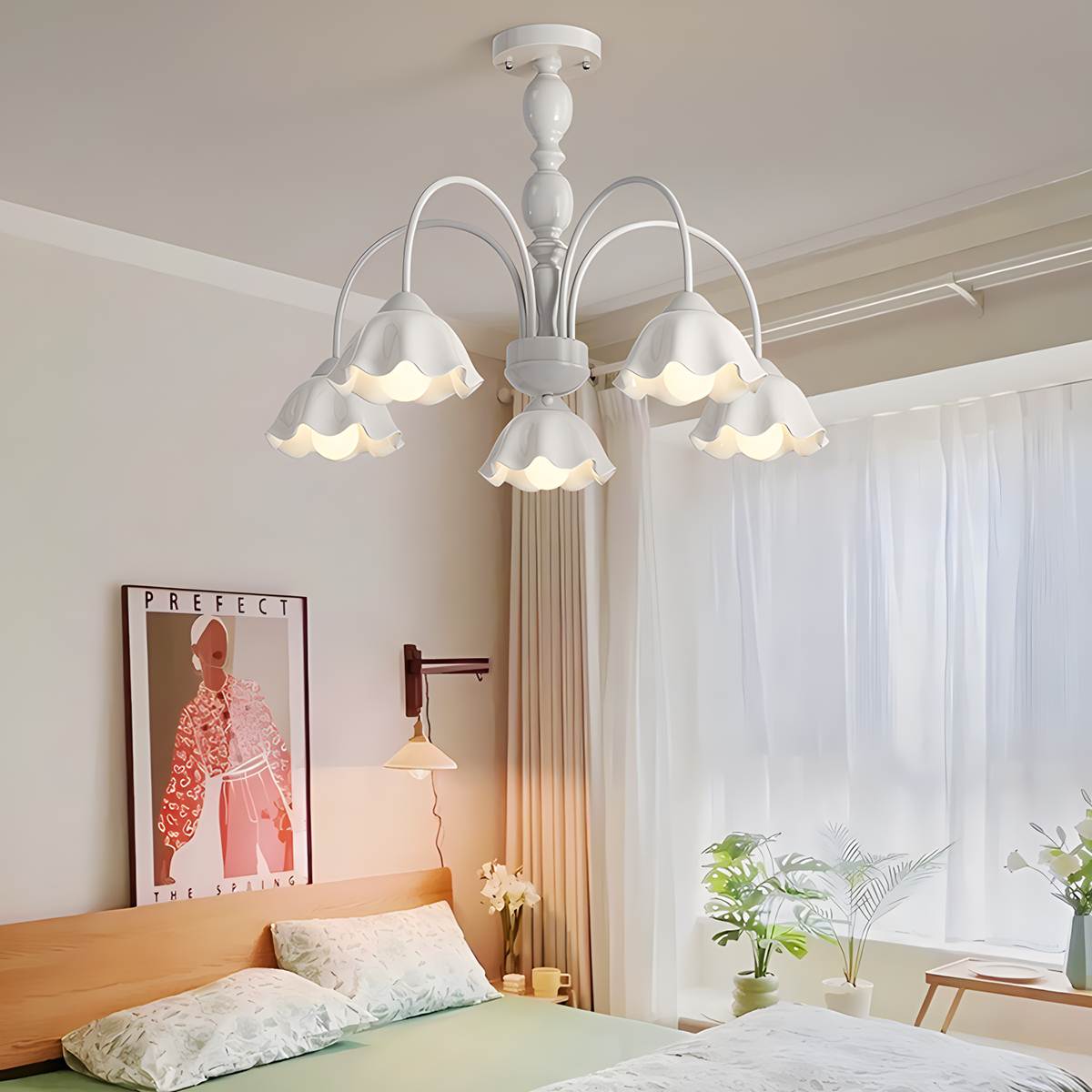 Feyran French Pastoral Style Flower Chandelier