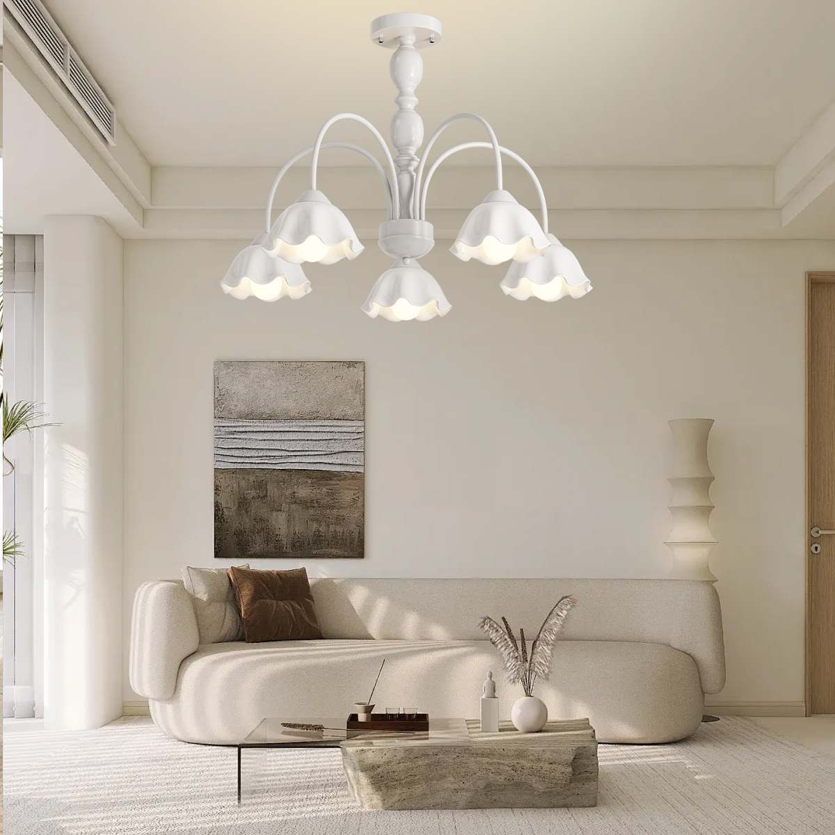 Feyran French Pastoral Style Flower Chandelier