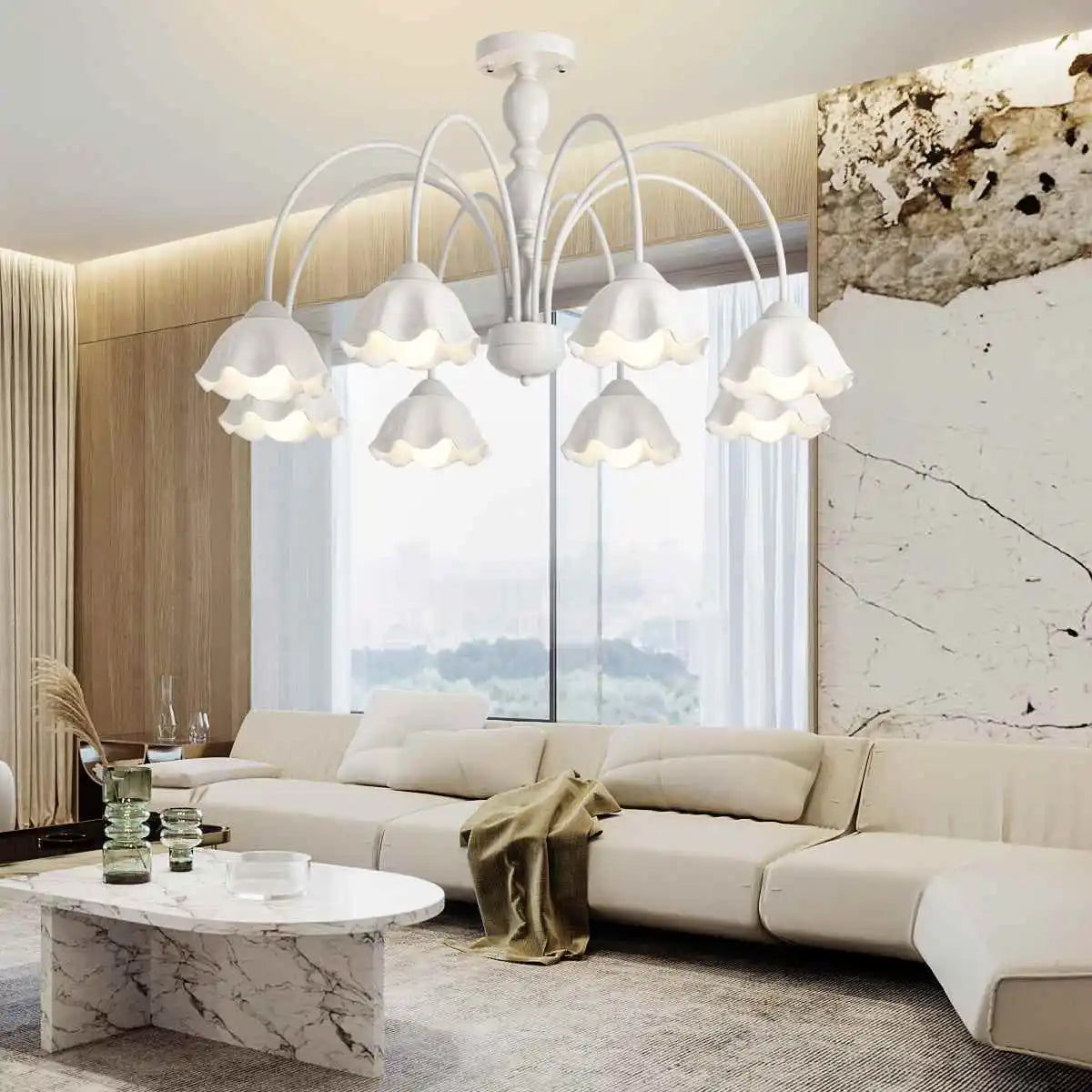 Feyran French Pastoral Style Flower Chandelier