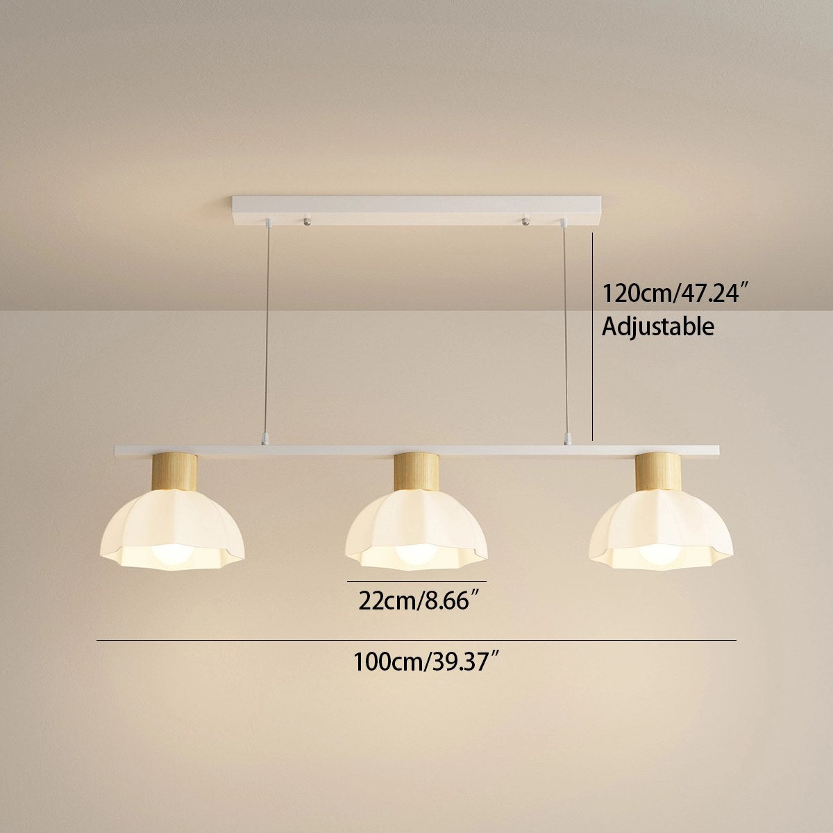Feyran Creative Retro 3-Head Flower Chandelier