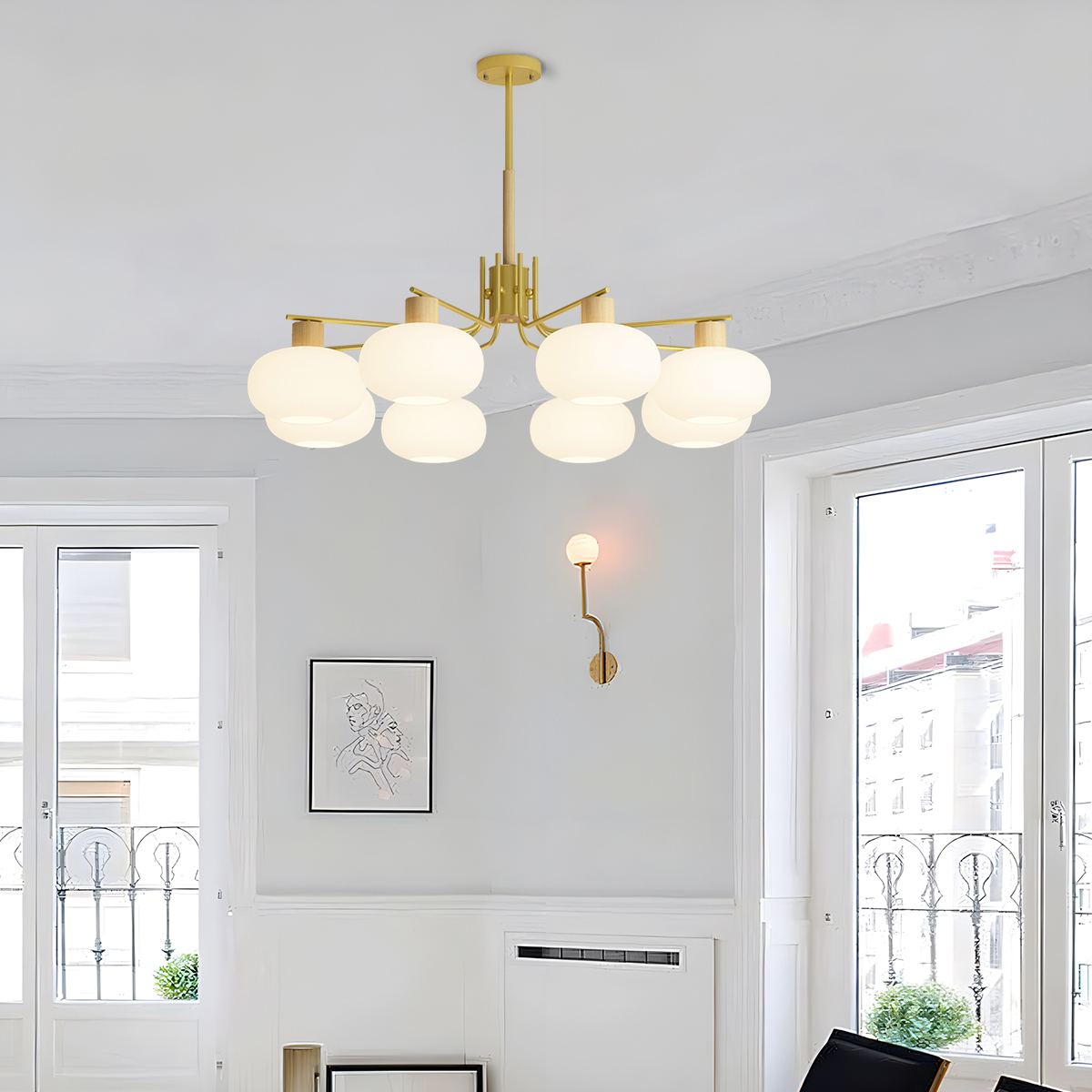 Feyran Pastoral American Retro Flower Chandelier