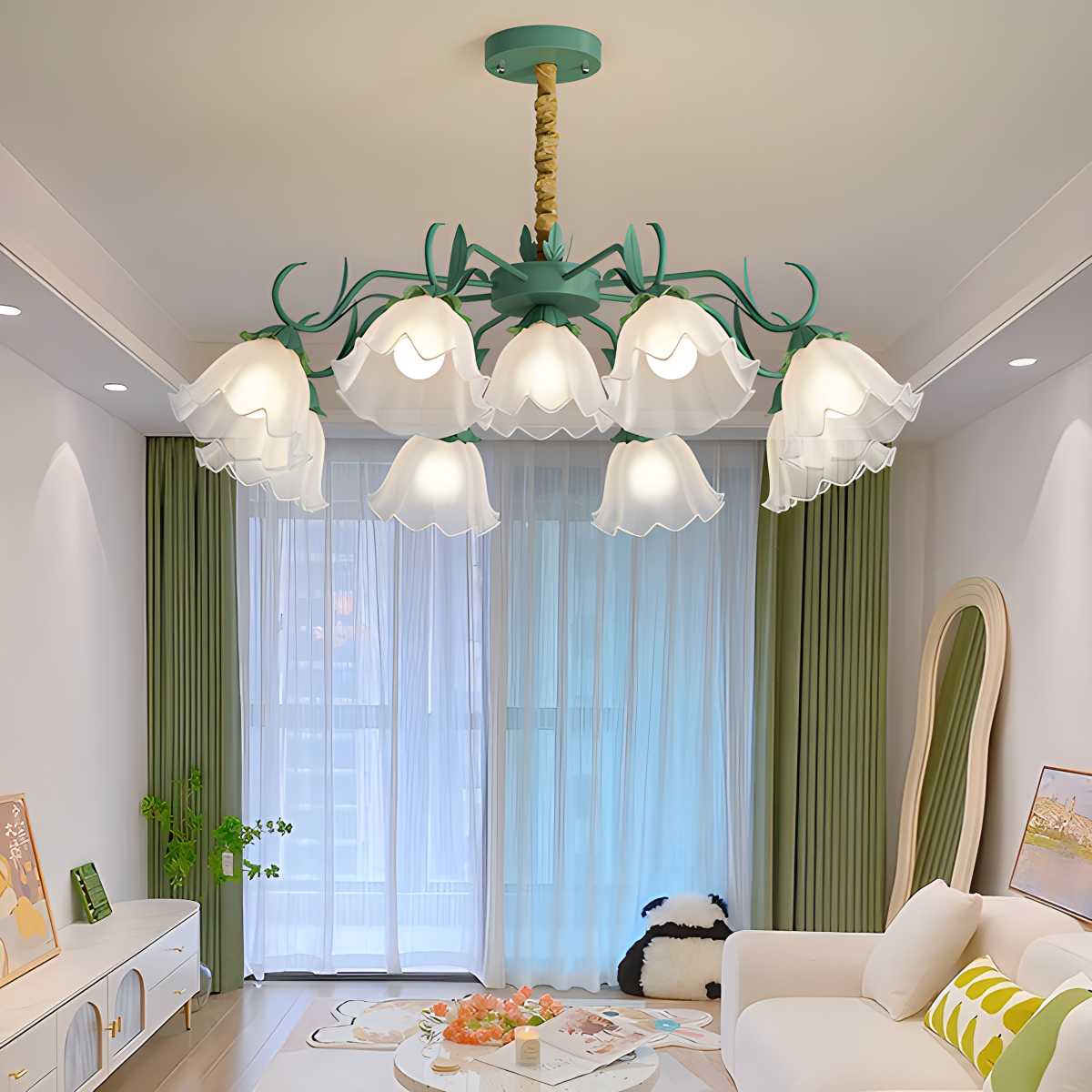 Feyran American Retro Pastoral Style Flower Chandelier
