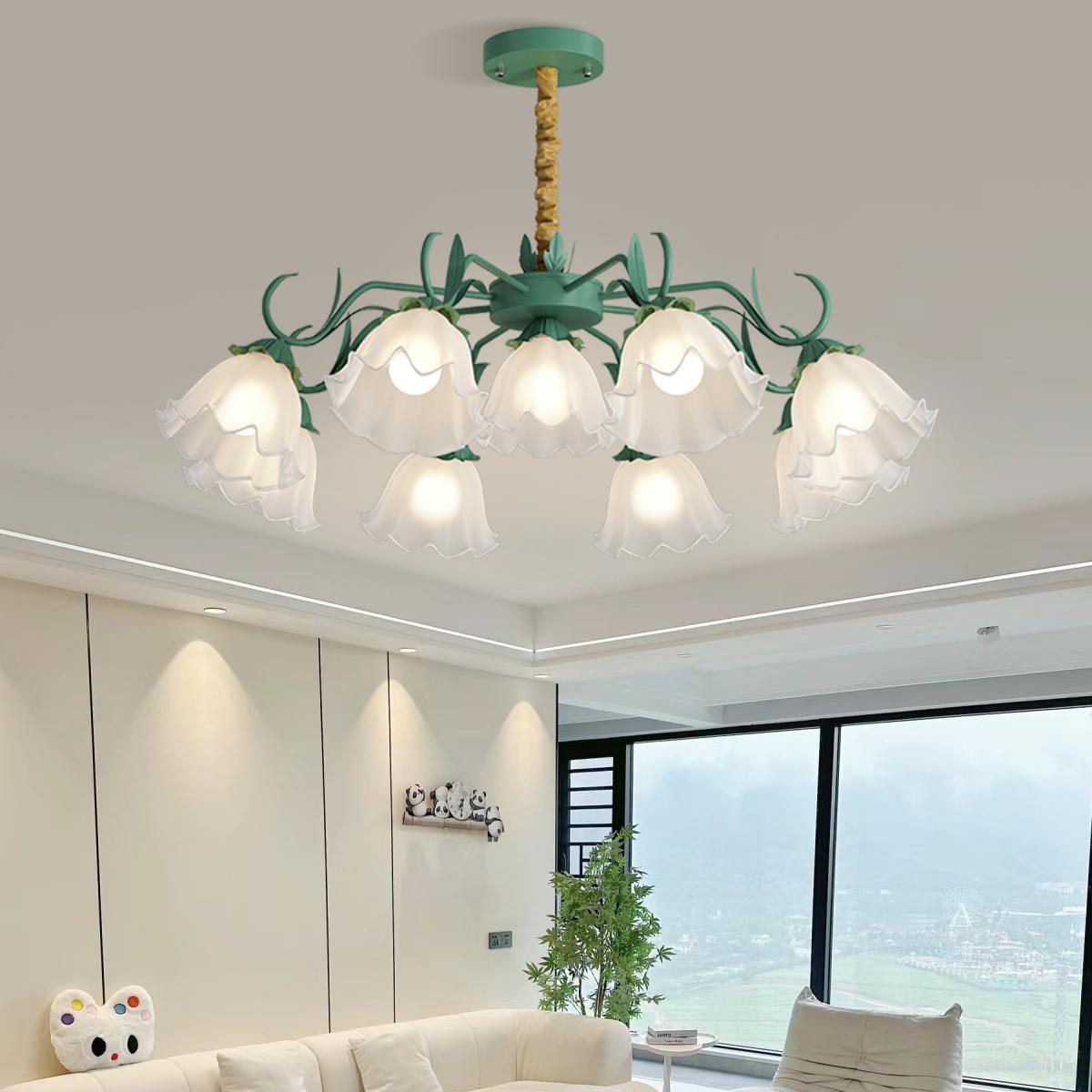Feyran American Retro Pastoral Style Flower Chandelier