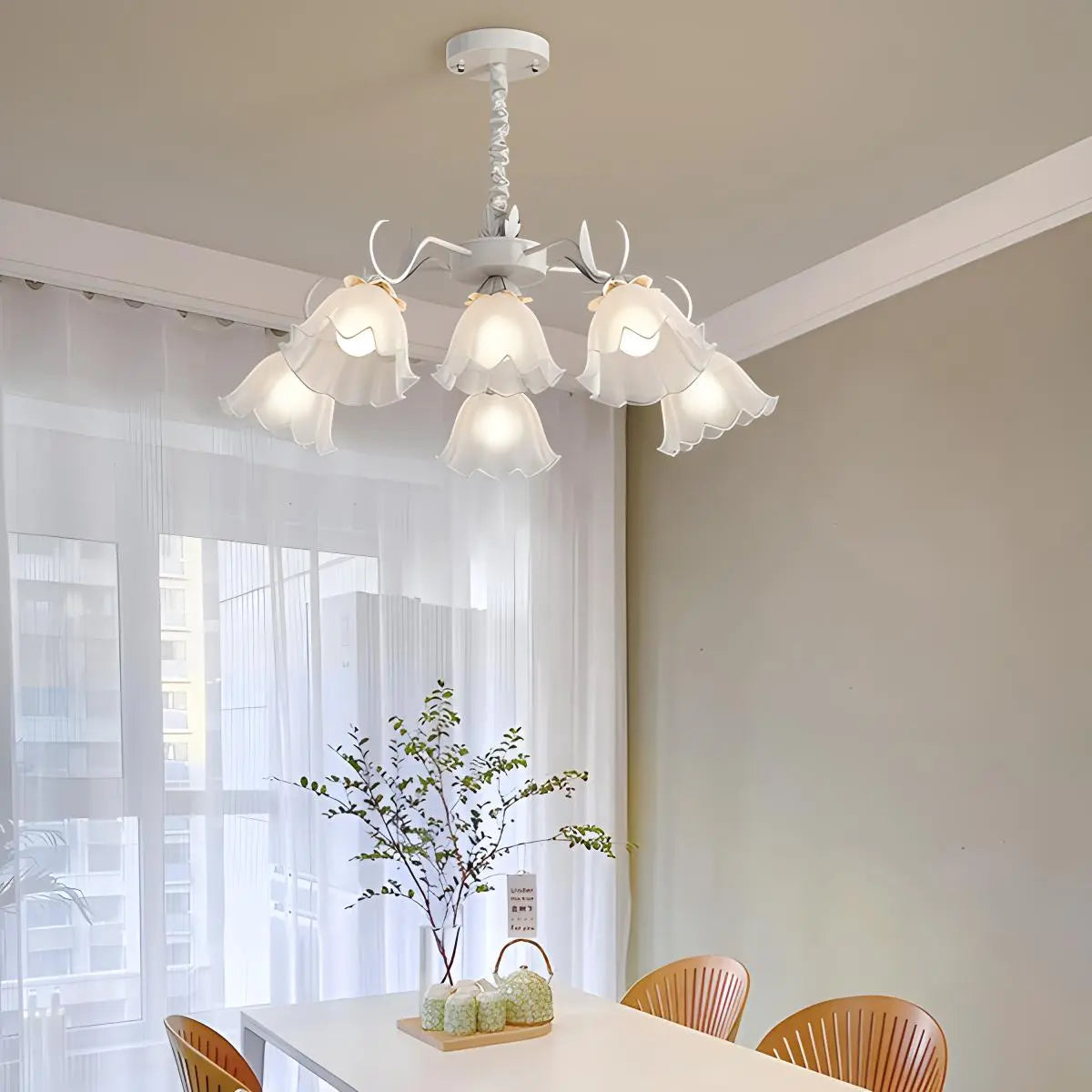 Feyran American Retro Pastoral Style Flower Chandelier