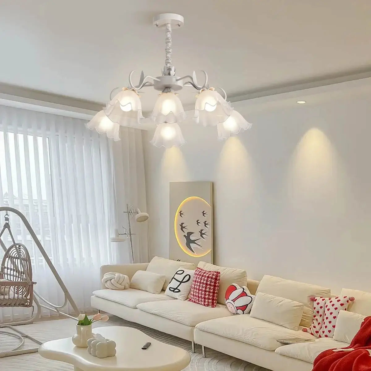 Feyran American Retro Pastoral Style Flower Chandelier