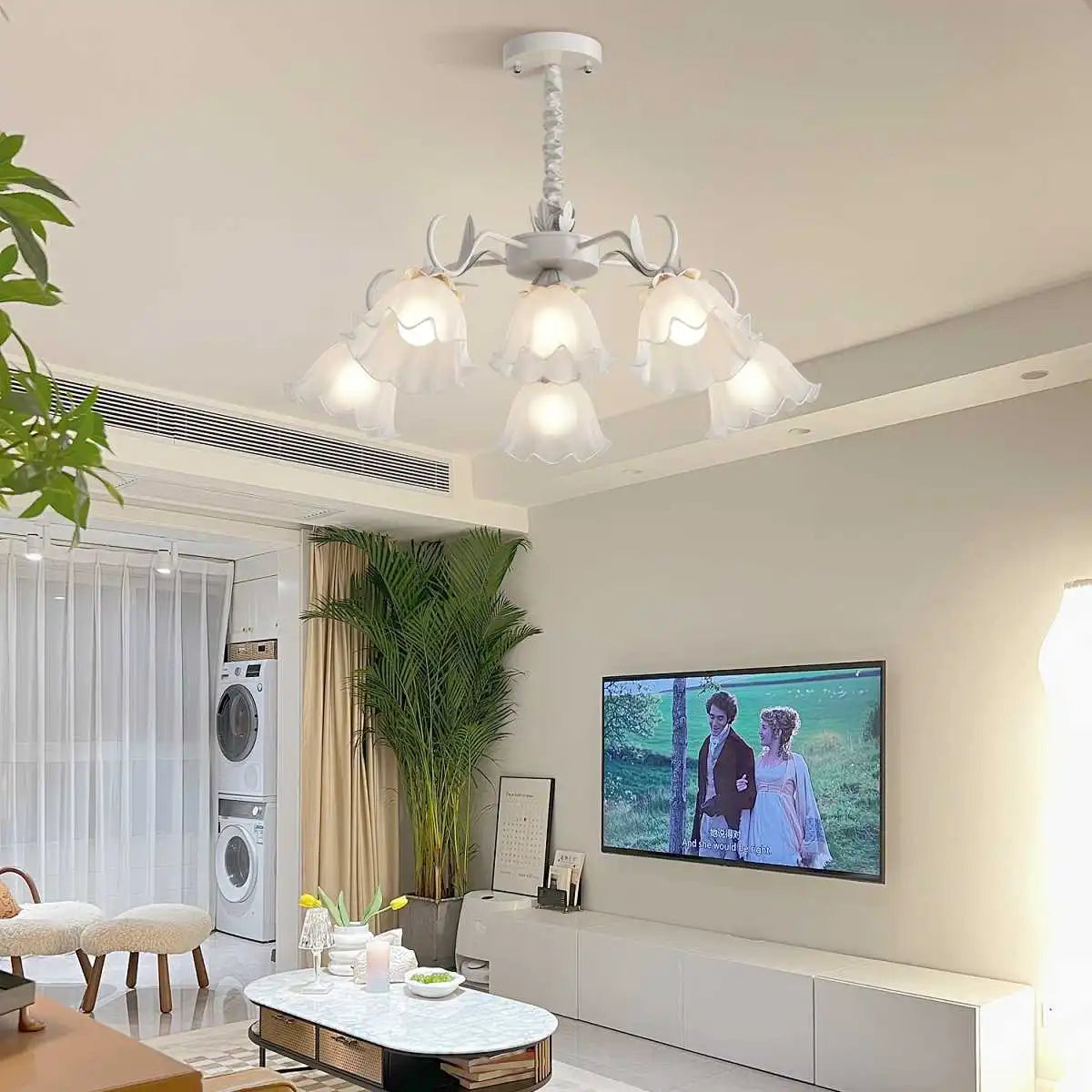 Feyran American Retro Pastoral Style Flower Chandelier