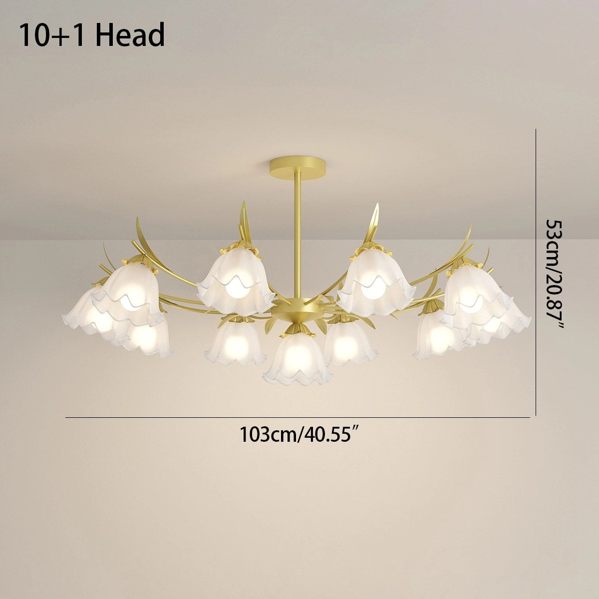 Feyran French Vintage Lily of the Valley Flower Chandelier