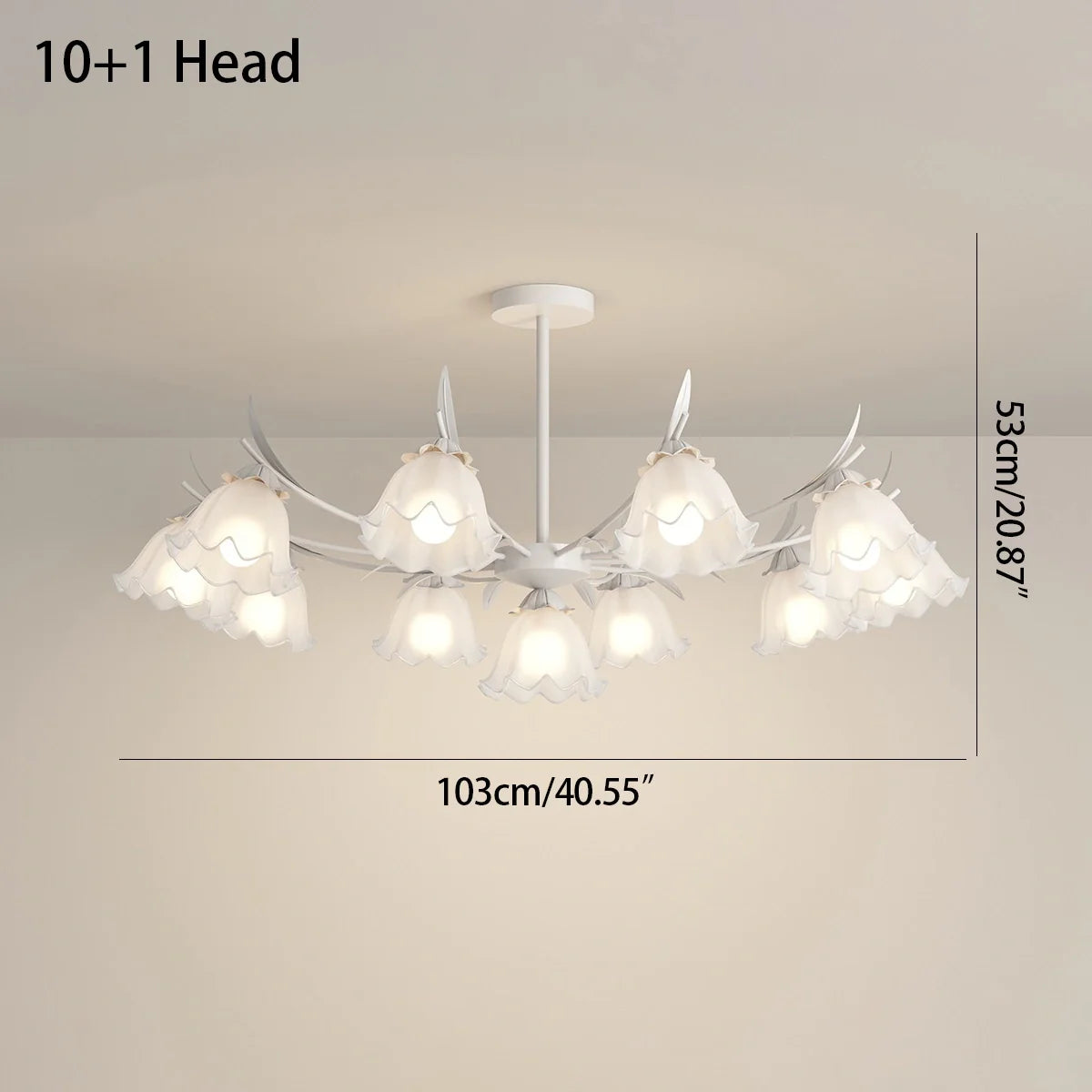 Feyran French Vintage Lily of the Valley Flower Chandelier