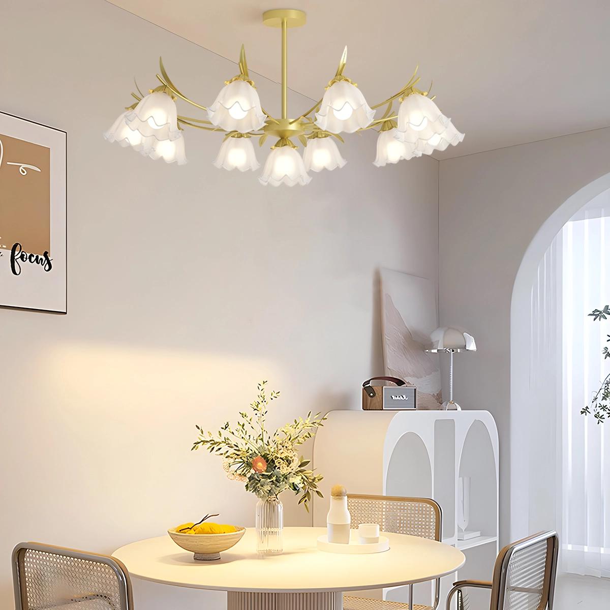 Feyran French Vintage Lily of the Valley Flower Chandelier