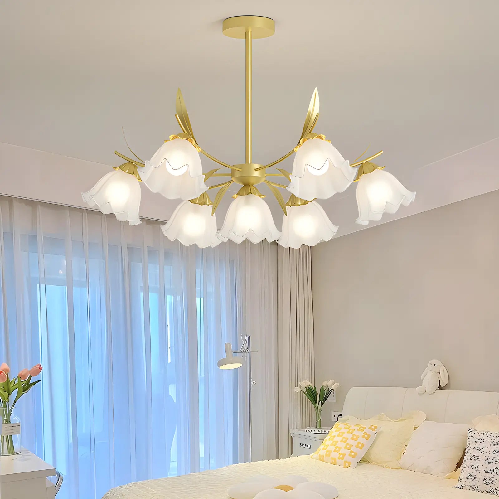 Feyran French Vintage Lily of the Valley Flower Chandelier