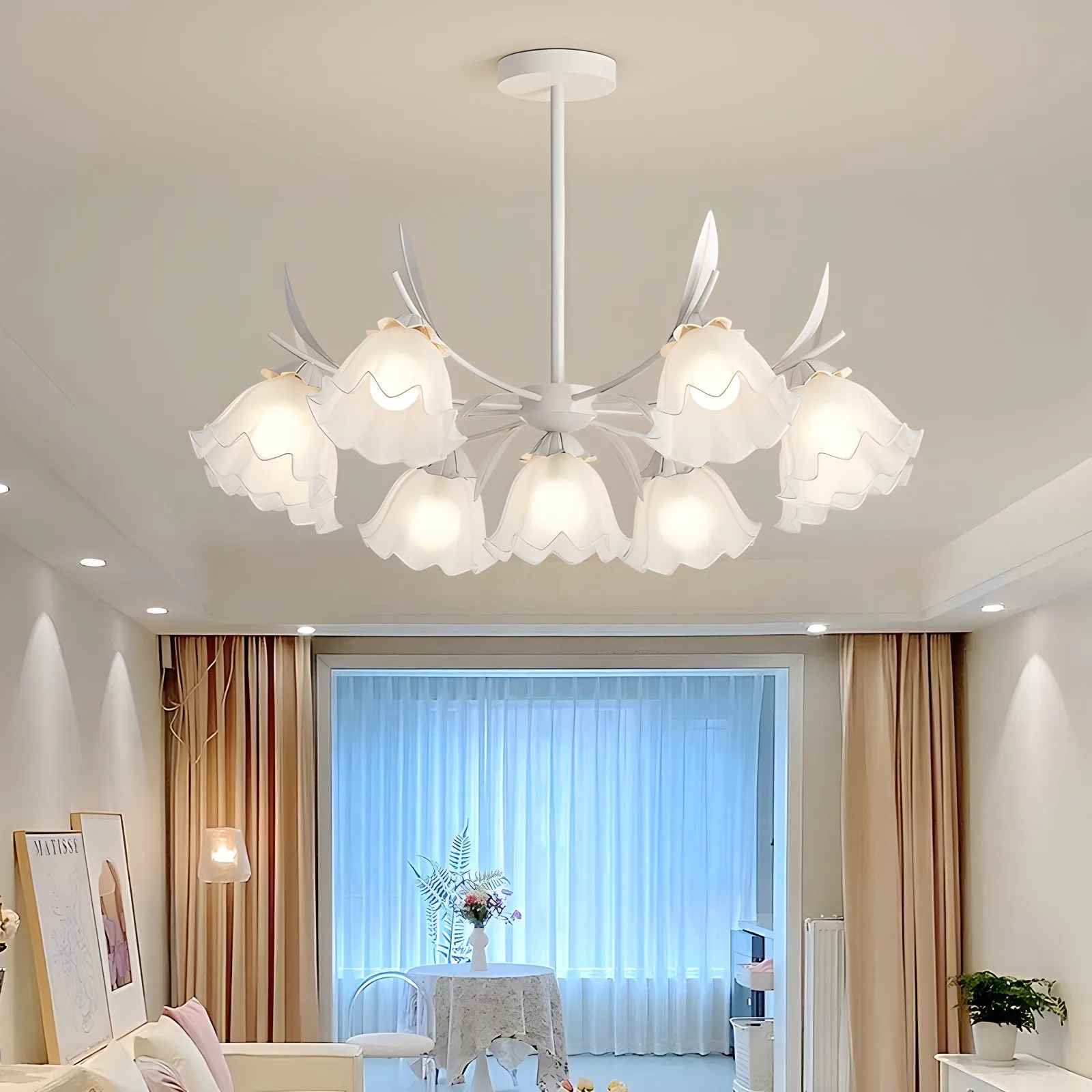 Feyran French Vintage Lily of the Valley Flower Chandelier