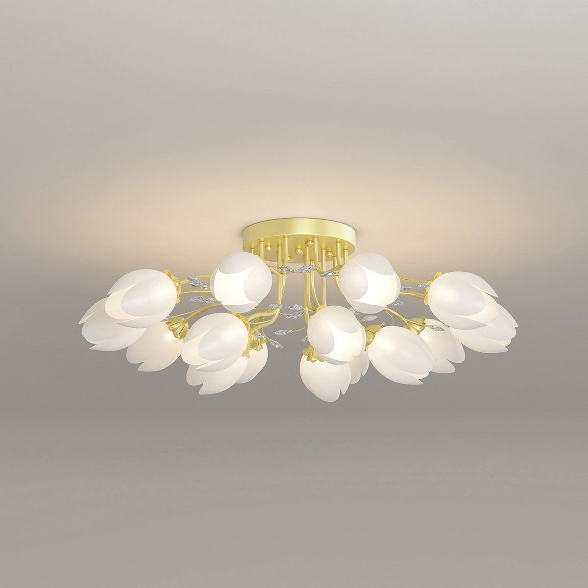 Feyran French Pastoral Flower Ceiling Chandelier