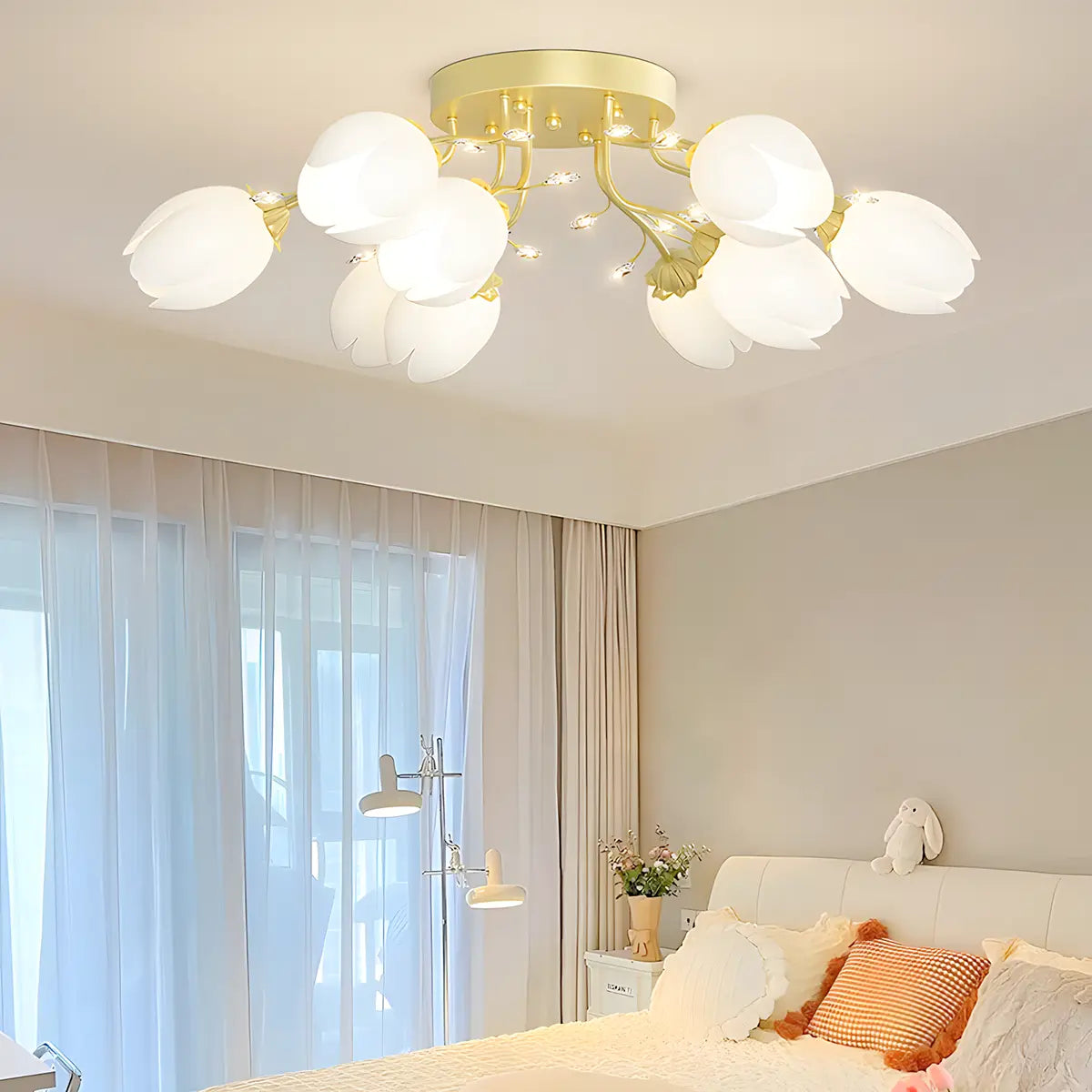 Feyran French Pastoral Flower Ceiling Chandelier