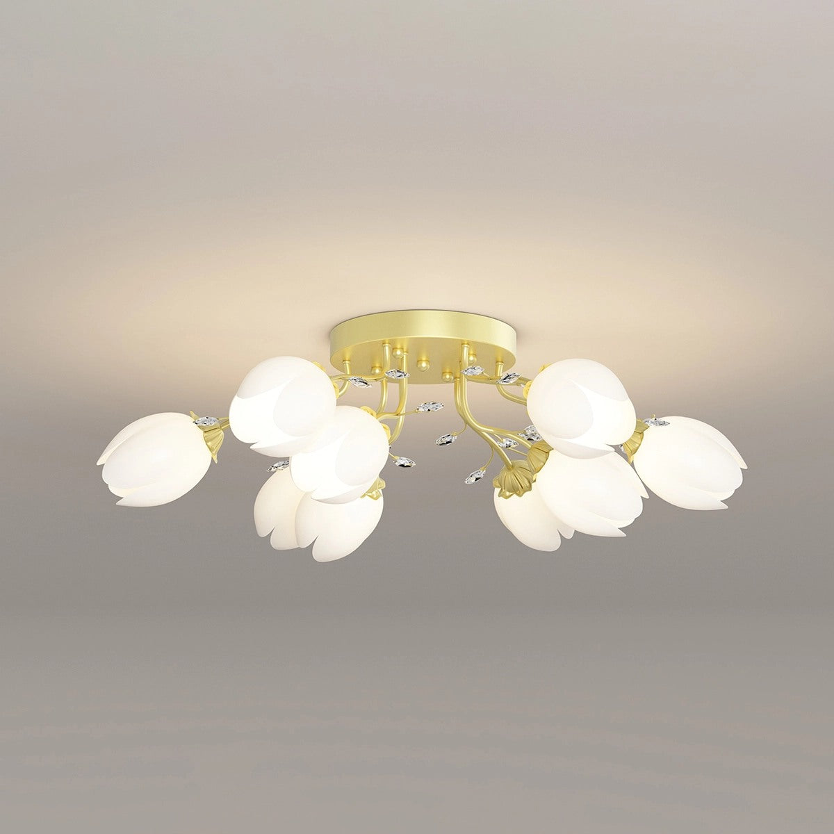 Feyran French Pastoral Flower Ceiling Chandelier