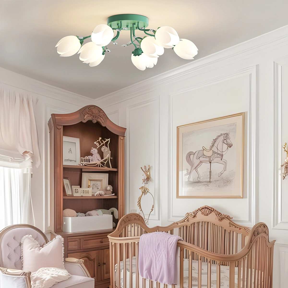 Feyran French Pastoral Flower Ceiling Chandelier