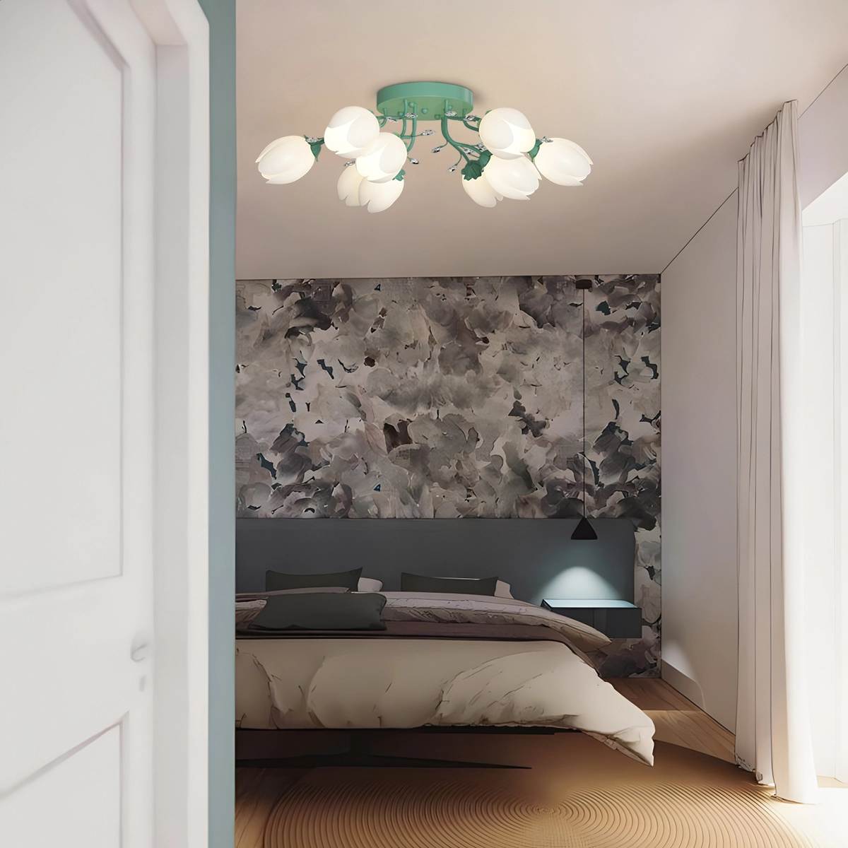 Feyran French Pastoral Flower Ceiling Chandelier