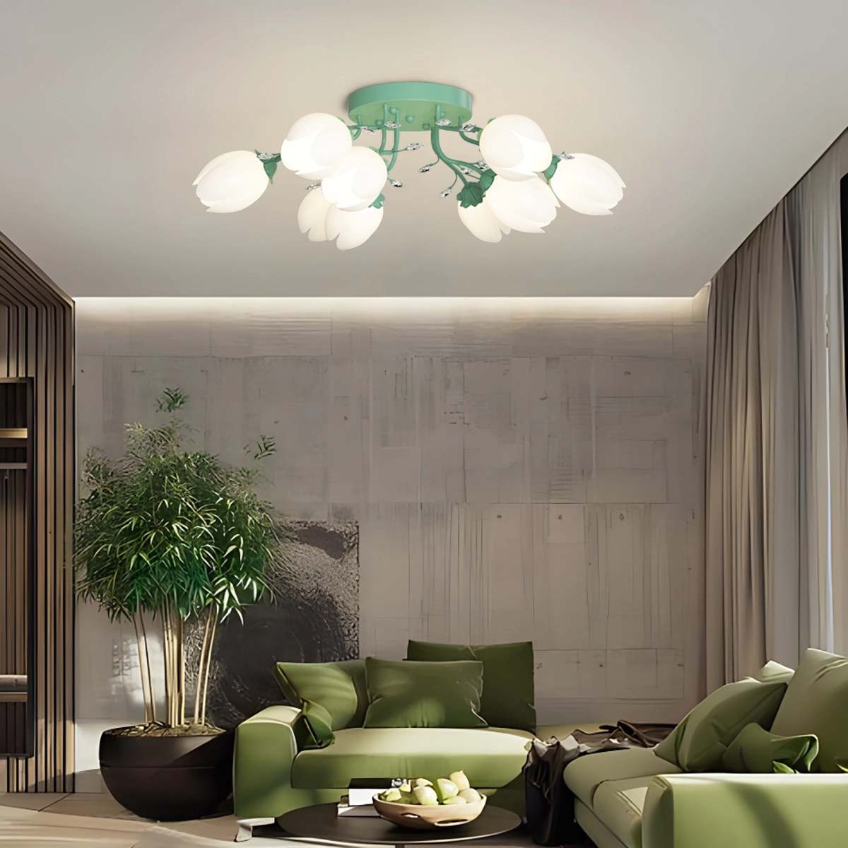 Feyran French Pastoral Flower Ceiling Chandelier