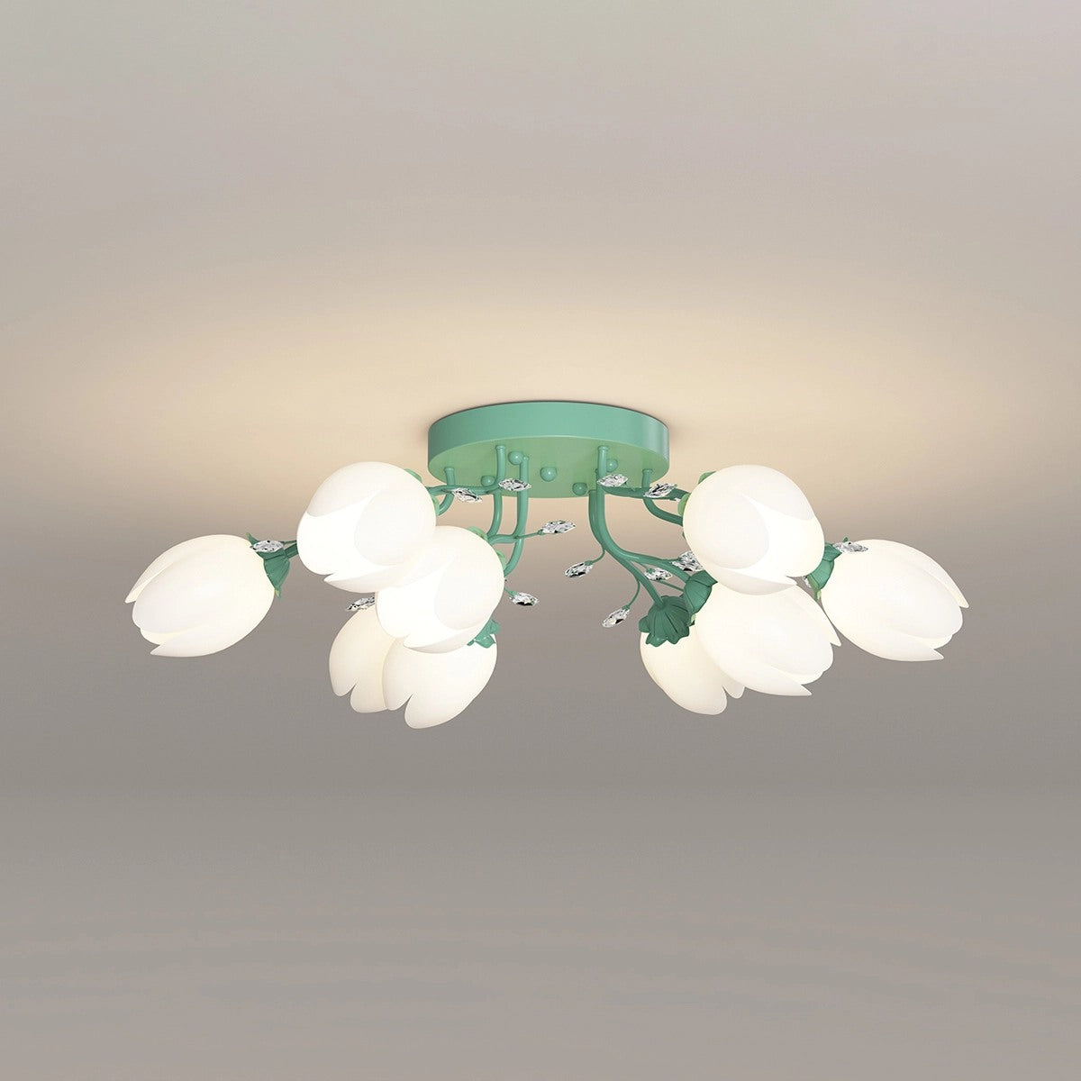 Feyran French Pastoral Flower Ceiling Chandelier