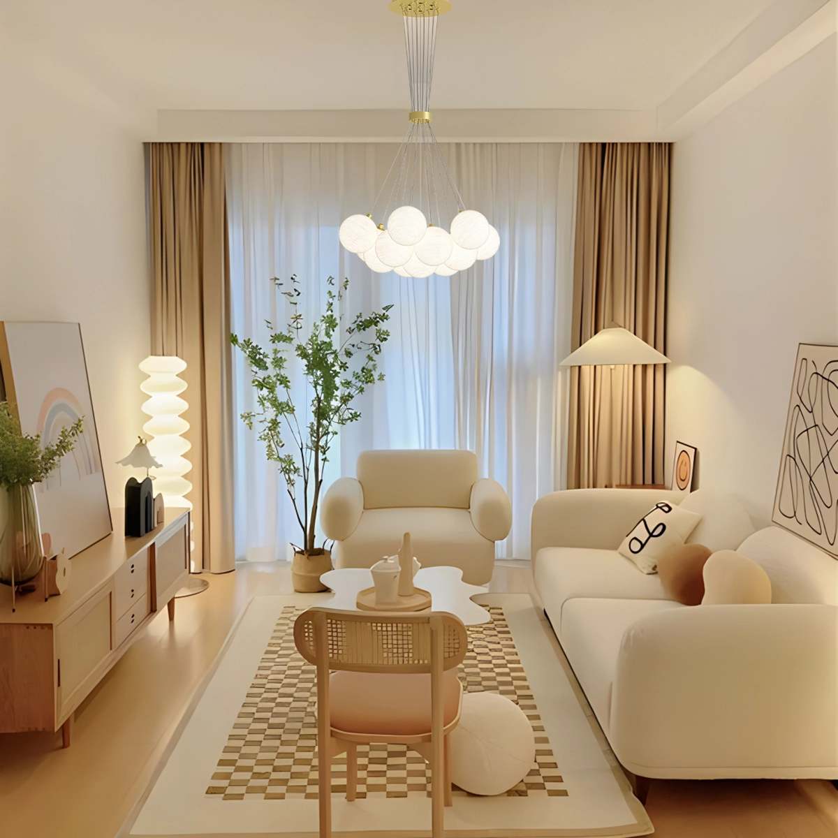 Feyran French Tulip Flower & Ball Chandelier