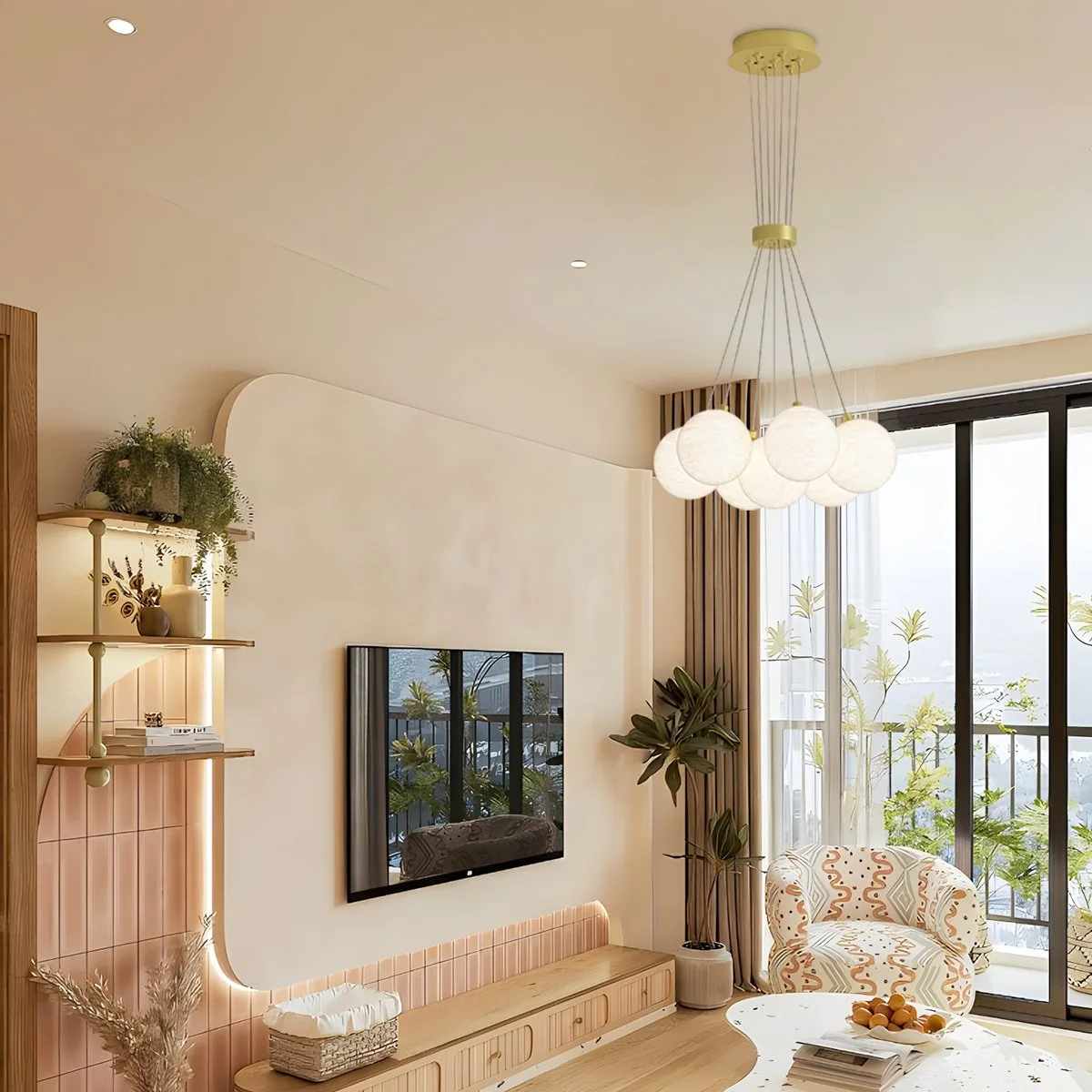 Feyran French Tulip Flower & Ball Chandelier